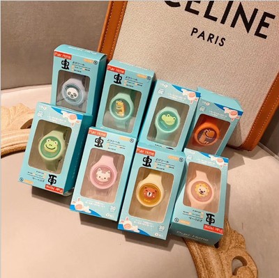 廠家直銷卡通發光驅蚊手環植物精油兒童防蚊閃光驅蚊夜光手表批發