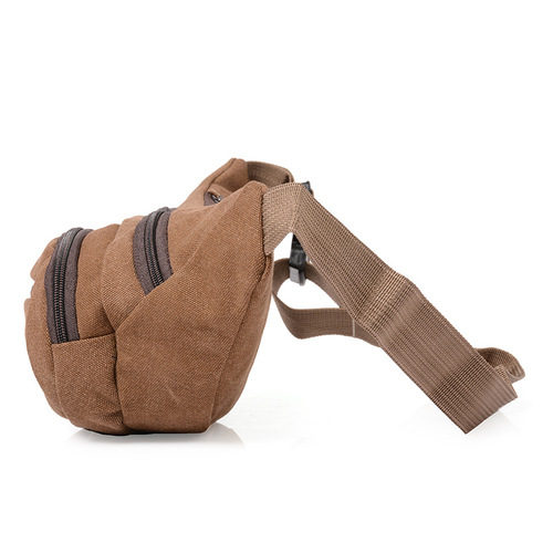 Cross-border men's waist bag men's thickened washed canvas sports chest bag retro large capacity business mobile phone coin purse