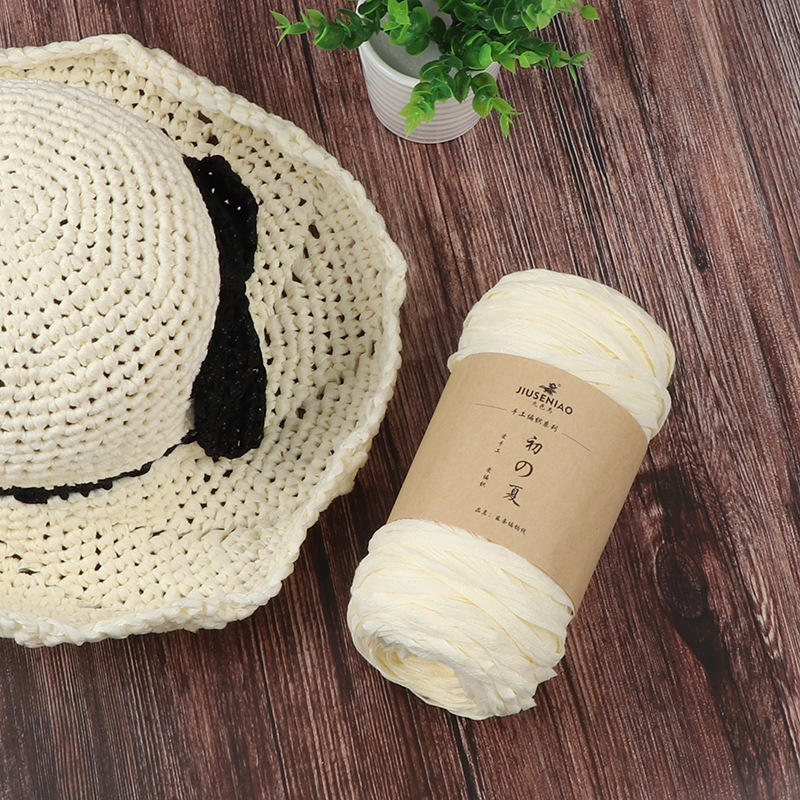 九色鸟藤条线 手工编织夏凉帽遮阳帽钩针diy中粗毛线团厂家批发