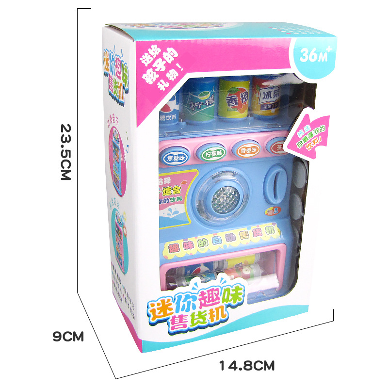 Bebidas DE LOS NIÑOS venta automática mini máquina expendedora y niñas moneda música cajero Candy play House Juguetes