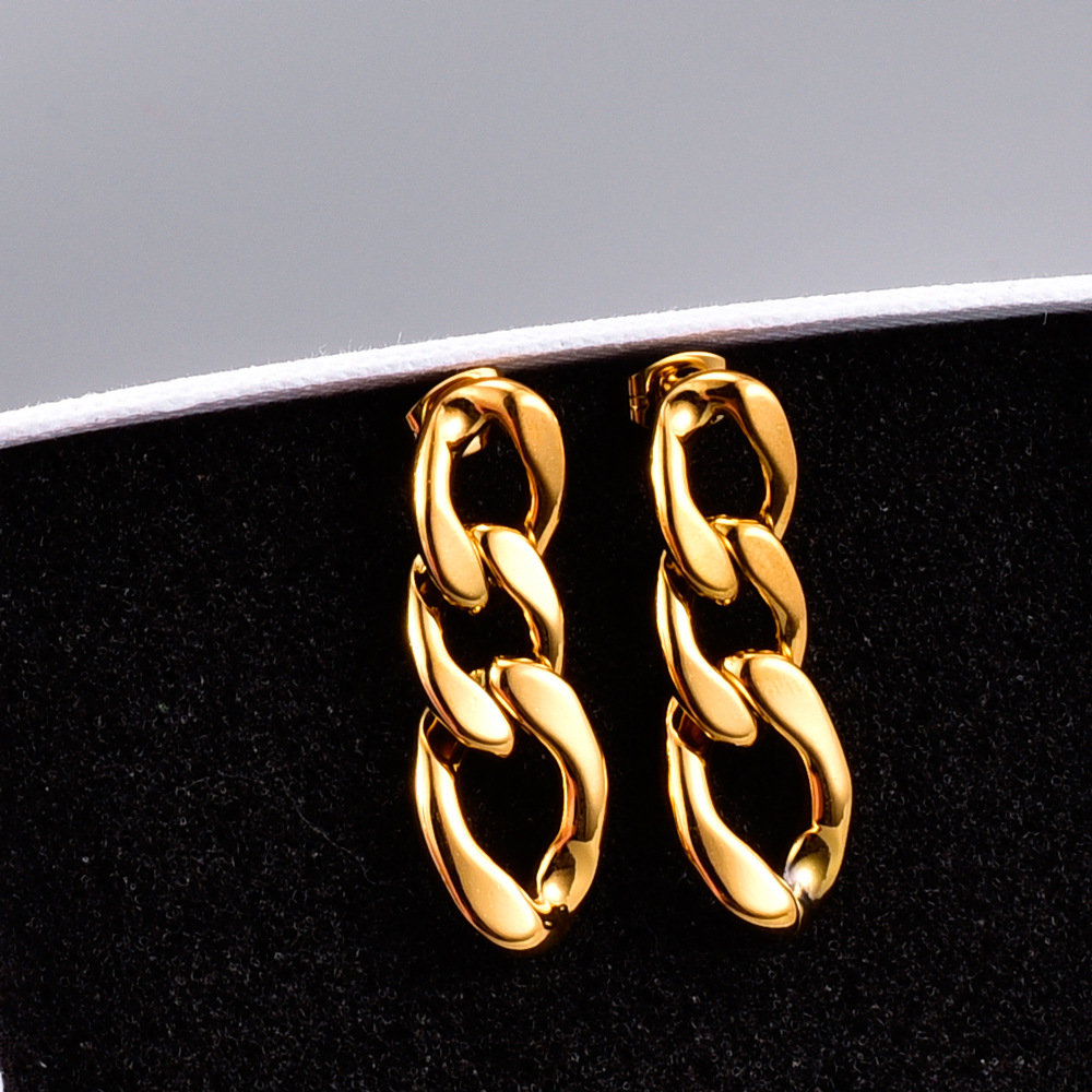 Großhandel Schmuck Retro Kette Titan Vergoldet Ohrringe Nihaojewelry display picture 3