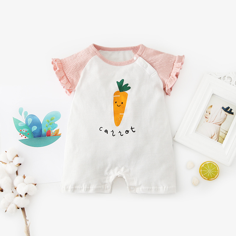 Short-sleeved Cartoon Carrot Printed Shorts Baby Romper Wholesale Nihaojewelry display picture 10