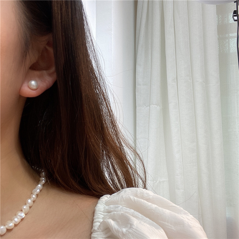 6g Weight Ear Studs Classification 1 Pair Quantity Wedding Occasion Freshwater Pearl Material Solid Color Pattern Women'S Gender Plating Design Retro Style 1 Pair Retro Solid Color Plating Freshwater Pearl Ear Studs 14