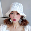 Universal summer thin sun hat from pearl, Korean style, flowered