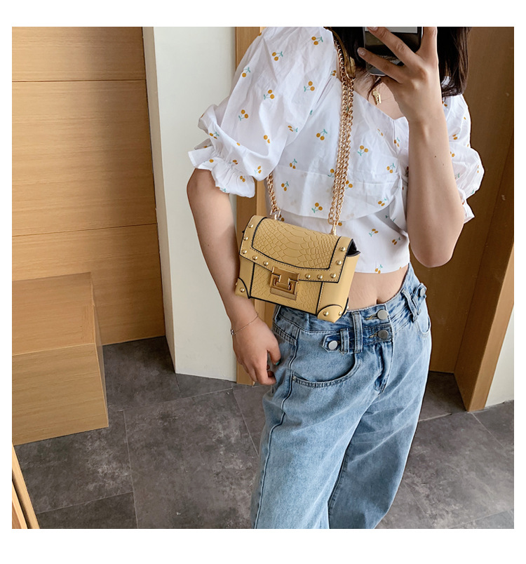 Fashion Metal Edging Messenger Square Bag display picture 2