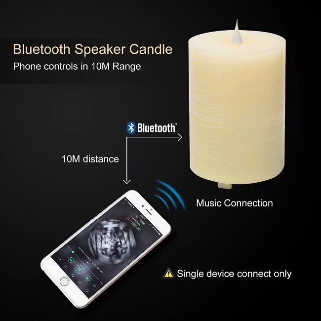 Enceinte Bluetooth sans fil avec bougie Led - Ref 3425581 Image 7