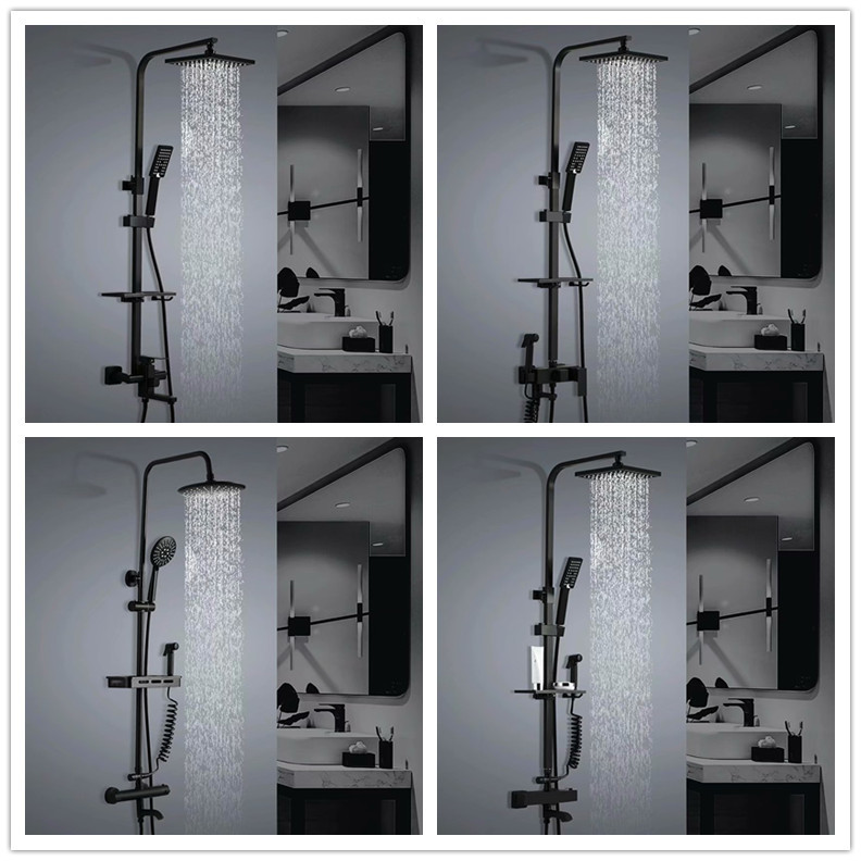 TOILET household constant temperature Flower sprinkling Shower All copper black To fake something antique Shower Room Hot and cold shower Flower sprinkling suit