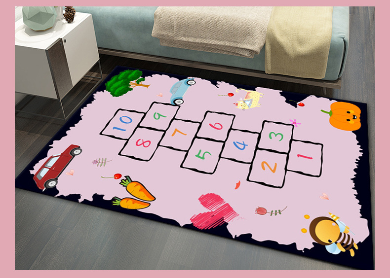 Cartoon style carpet, baby crawling carpet, children's educational carpet, bedroom bedside carpet, balcony carpet, home living room carpet