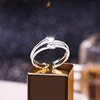 Fashionable adjustable zirconium with bow, ring, Korean style, on index finger, simple and elegant design