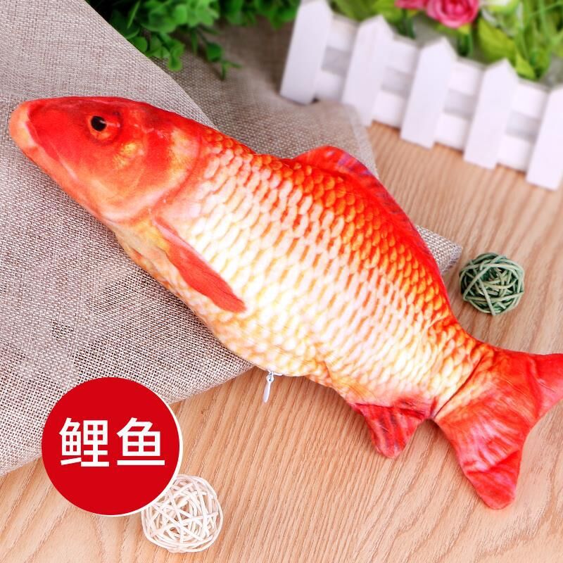 抖音热卖跳跳鱼 亲肤玩偶逗猫宠物电动仿真鱼毛绒玩具地摊玩具