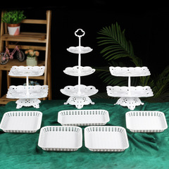 European-style multi-functional foldable fruit bowl Wedding multi-layer rotating display stand Birthday party decoration baking dessert table