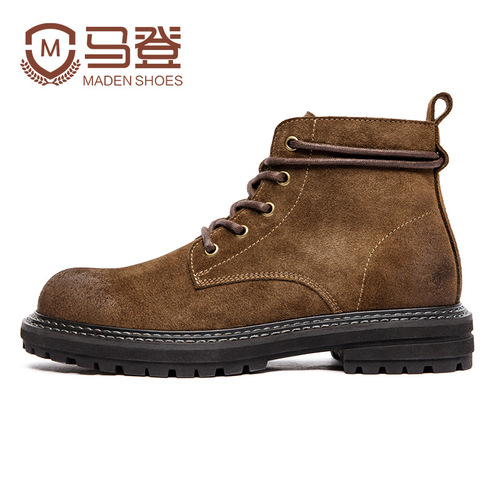Madden men's boots work boots American retro Martin boots men's genuine leather boots high-top big-toe shoes autumn short boots