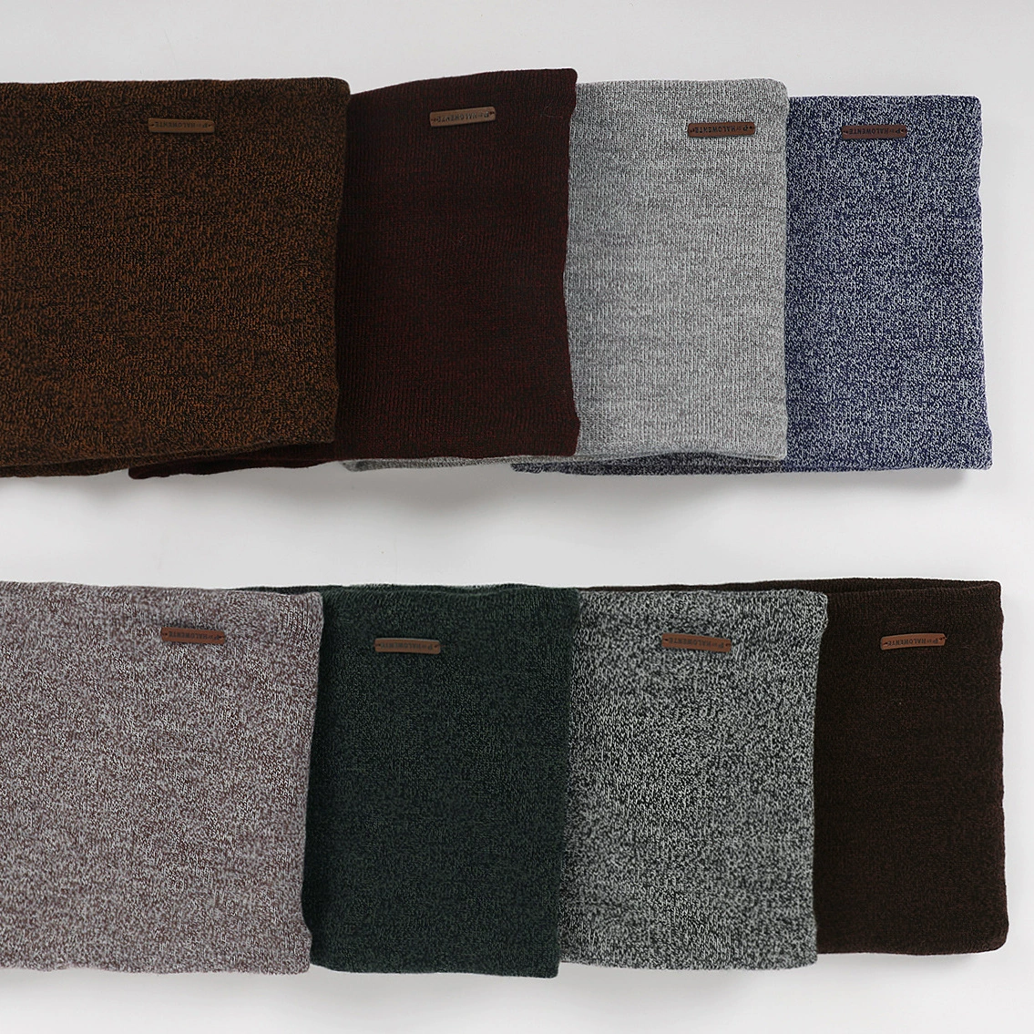 Men's winter knitted fashionable keep warm fleece scarf, increased thickness
