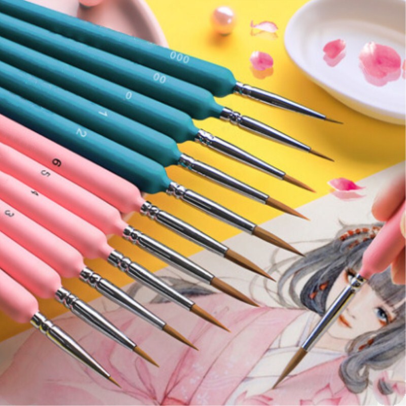 Wholesale soft head paint pen acrylic oil painting wolf hair hook line pen Chinese painting watercolor water chalk hook line face nail art
