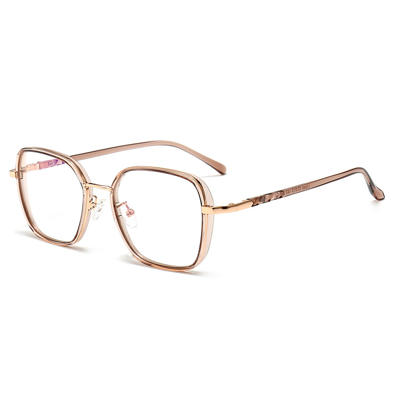 Marco de gafas de alta miopía adecuado para mujeres con lentes ultrafinas ultra-ligeras de titanio puro borde grueso Marco de gafas de cara redonda