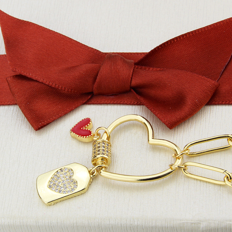 red heart-shaped diamond pendant necklace