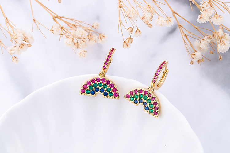 10g Weight Zircon Inlay Material Earrings Classification Housewarming, Anniversary, Business, Wedding, Travel, Birthday, Festival Occasion Copper Material Geometric Pattern Women'S Gender Plating Design Fashion Style Copper Plating Geometric Zircon 2