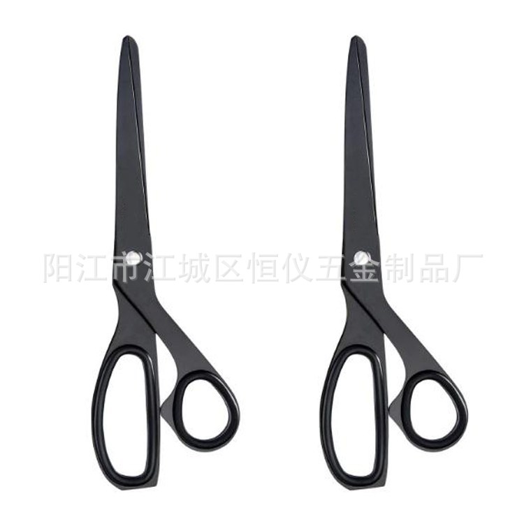 发黑8寸全不锈钢办公剪  钛黑钛金学生剪