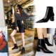 1988-9 European and American fashion simple thick heel high-heeled comfortable versatile pointed female boots show thin nightclub sexy short boots