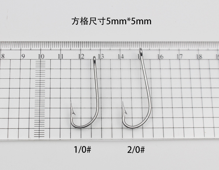 Anzuelo de acero inoxidable a granel tubo de púas con agujero de mango largo gancho de pesca de mar con mango largo anti-óxido gran lubina gancho de caballito de mar