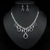 Zirconium for bride, chain, accessory, necklace and earrings, set