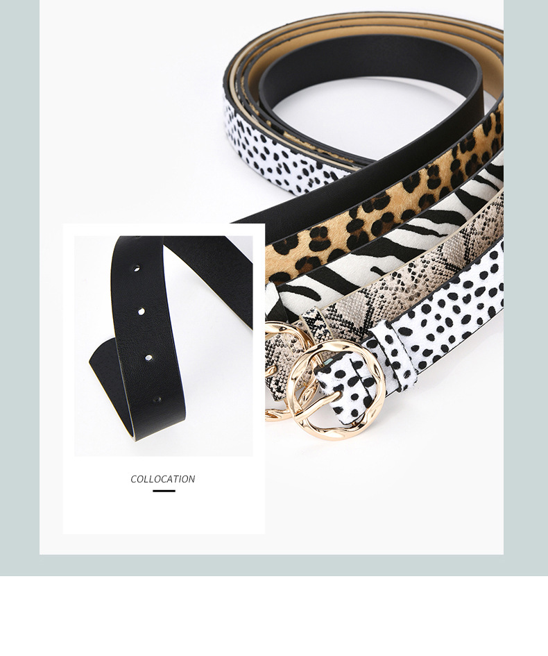 Fashion Stripe Irregular Round Buckle Belt display picture 9