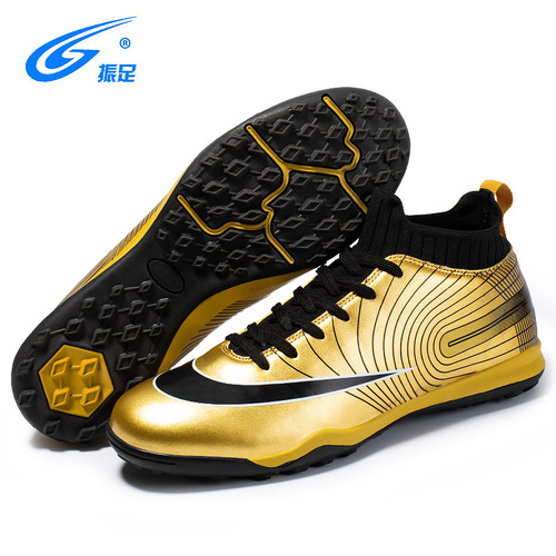 Zhenzu Football Shoes Men's Feiwei High Top Rubber Spiked Sneakers Dropshipping