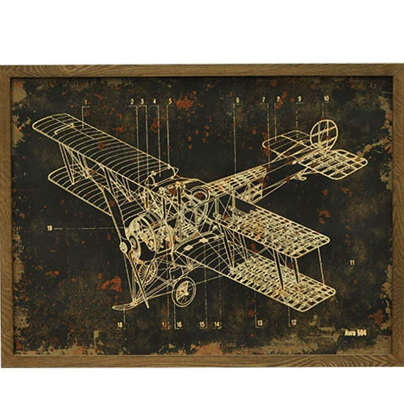 Retro industrial wind wood board painting wall -mounted creative home living room bar background wall decorative painting wall hanging painting