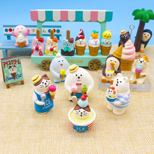 日式Zakka夏日冰淇淋雪糕车冰棒甜筒猫咪雪怪创意微缩场景摆件