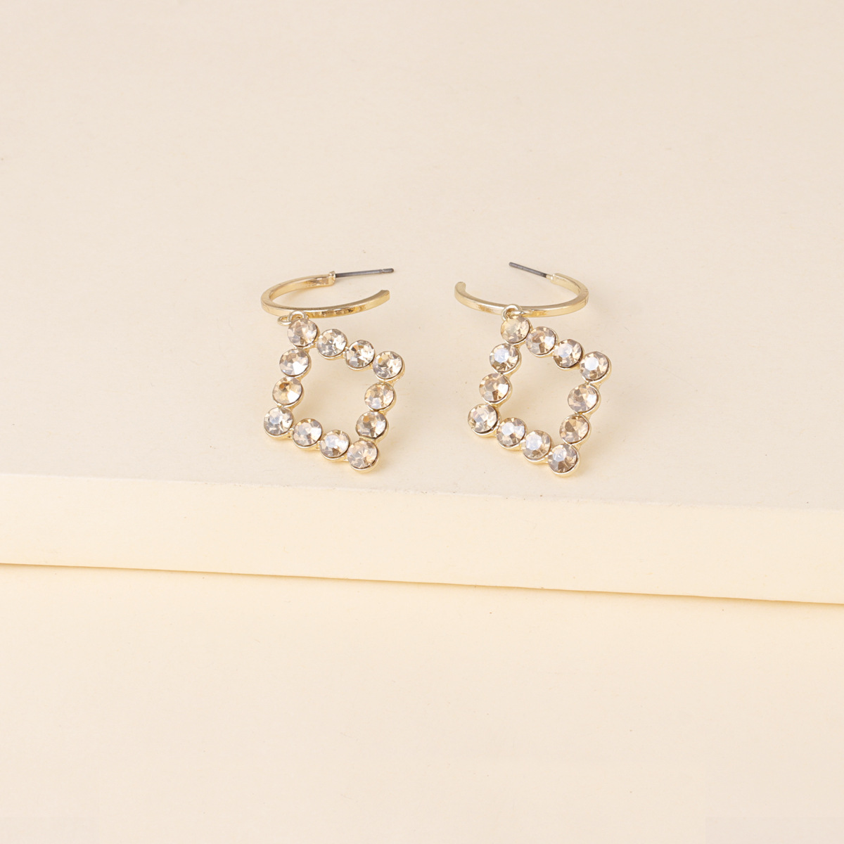 Korean New Fashion Wild Full Diamond Geometric Diamond Artificial Crystal Earrings display picture 11