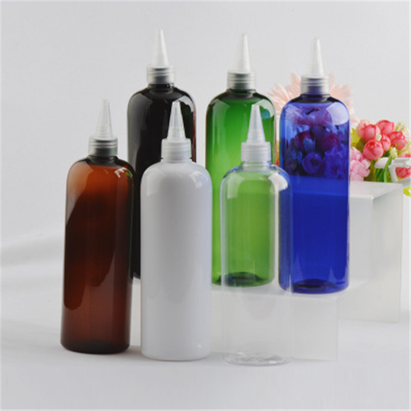 500ml毫升pet塑料尖嘴盖圆肩瓶分装瓶大容量化妆品瓶