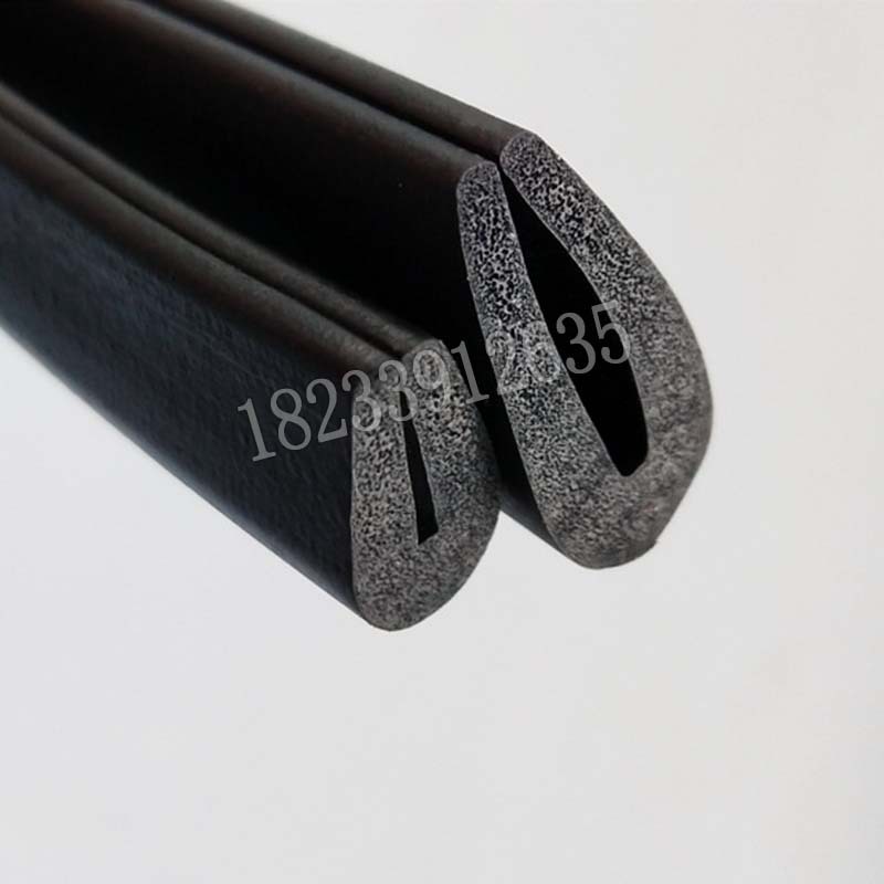 三元乙丙U型海绵密封条玻璃钣金边缘保护发泡胶条减震橡胶条