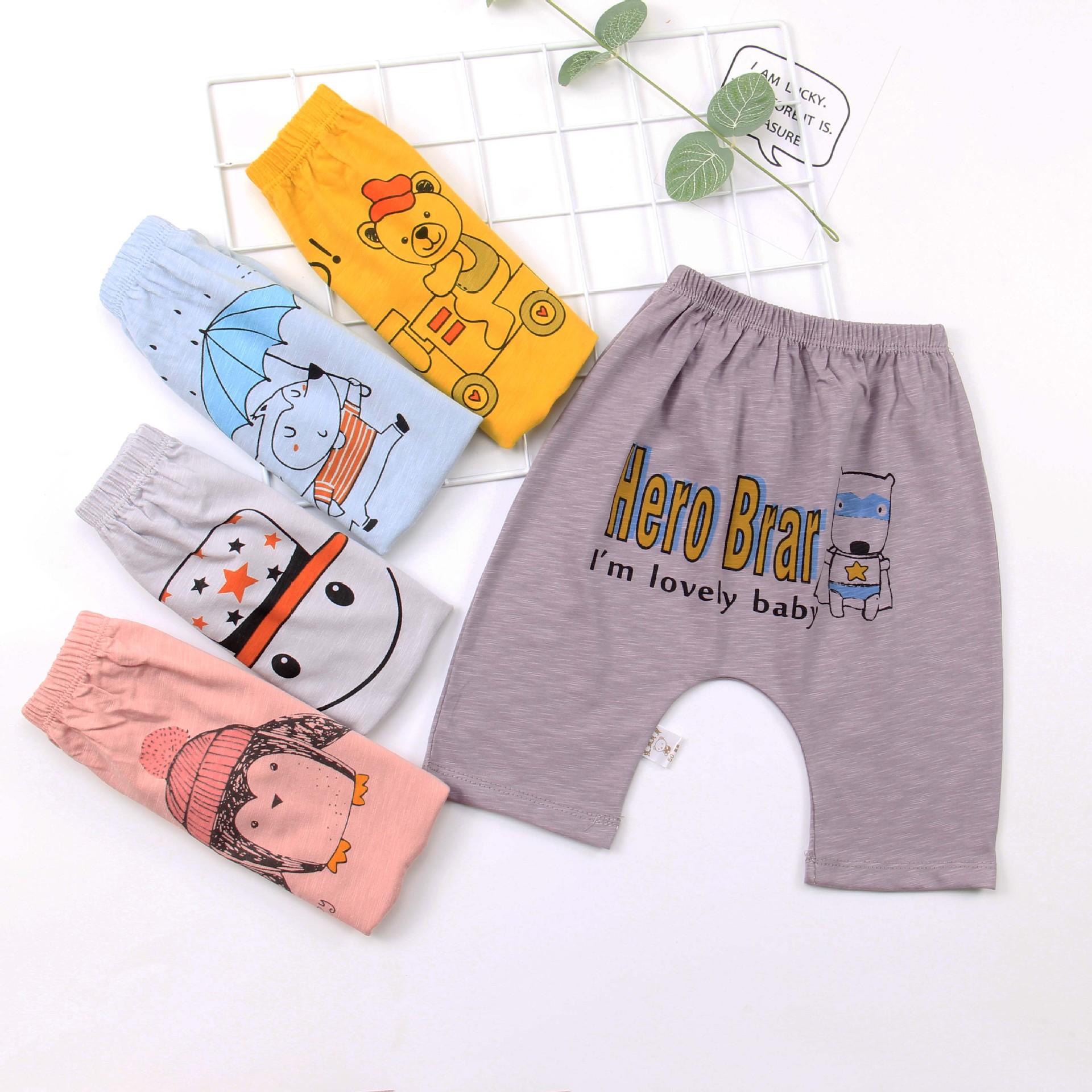 男女兒童夏季印花新款竹節棉2021韓版寶寶休閑嬰幼兒PP屁屁中褲