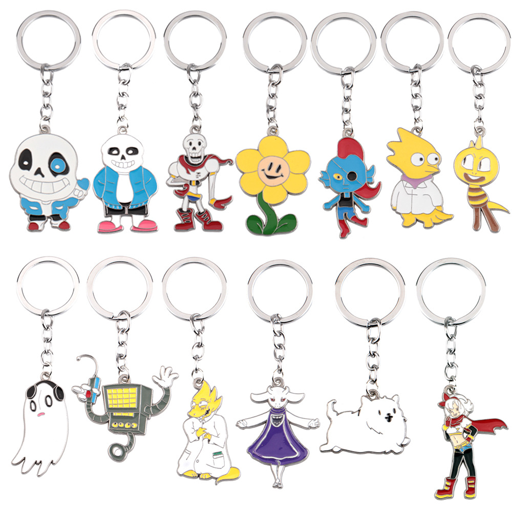 传说之下周边UT游戏Undertale Sans钥匙扣挂件娃娃速卖通wish饰品