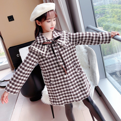 Girls Jacket 2020 Autumn new pattern children Western style Autumn and winter thickening Korean Edition Fur overcoat CUHK