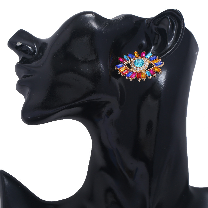 Women'S Gender Fashion Eye Diamond Alloy Artificial Gemstones Earrings