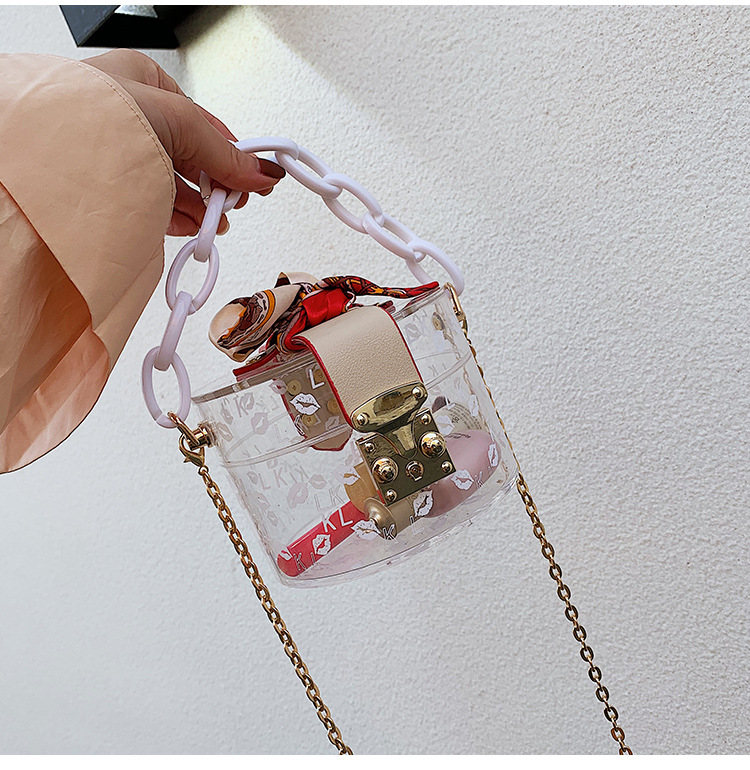 New Retro Transparent Small Round Bag Fashion All-match Messenger Bag Wholesale display picture 13