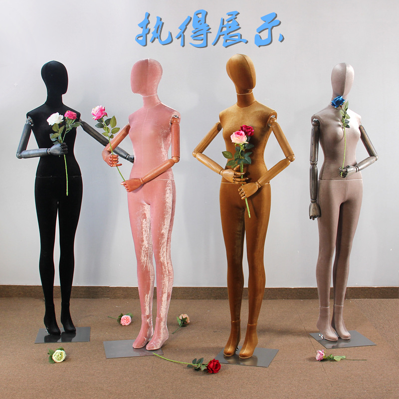 Perseverance model full body velvet clothing store shows human model…