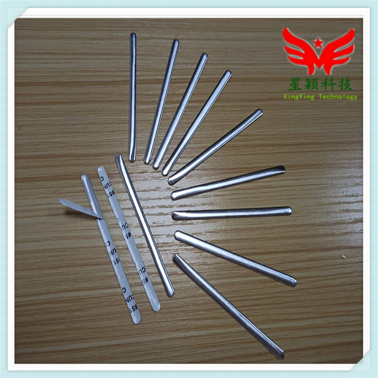 厂家供应大量铝制背胶鼻梁夹 85*5*0.5mm纯铝带胶N95口罩鼻梁条