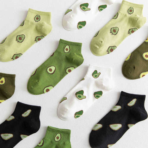 Socks for women spring new product avocado Japanese fruit socks women's breathable cotton ins trendy women's socks manufacturer wholesale