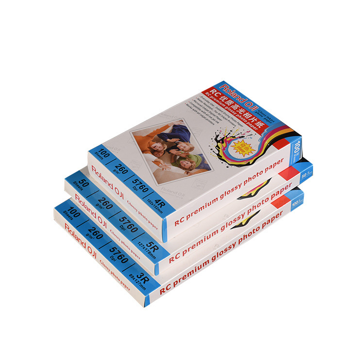 Papel fotográfico RC 6 pulgadas A4 papel fotográfico impermeable de alto brillo 5 pulgadas 7 pulgadas 240g 260g impresión de inyección de tinta papel fotográfico al por mayor