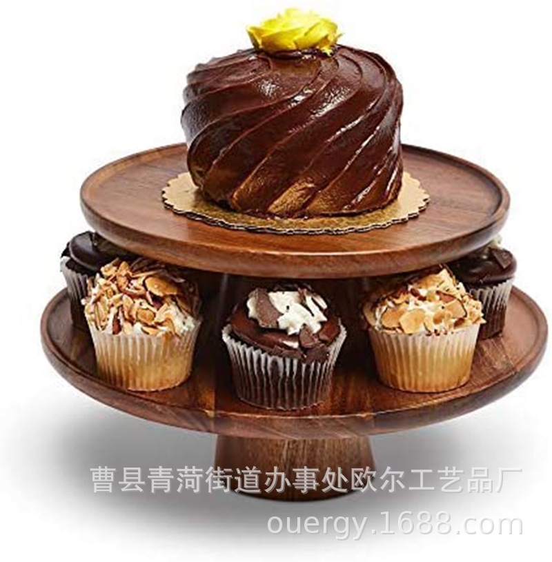 2件套相思木蛋糕架美式乡村复古甜品展示架商场零售甜品架