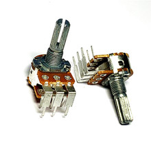 R16 148 弯脚 立式 双联电位器 旋转 B10K B50K 音响 调音 电位器