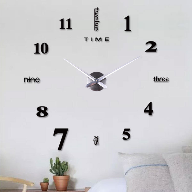 Amazon transfronteriza hogar 3D creativo DIY Reloj de pared reloj de acrílico personalizado espejo etiqueta de la pared reloj