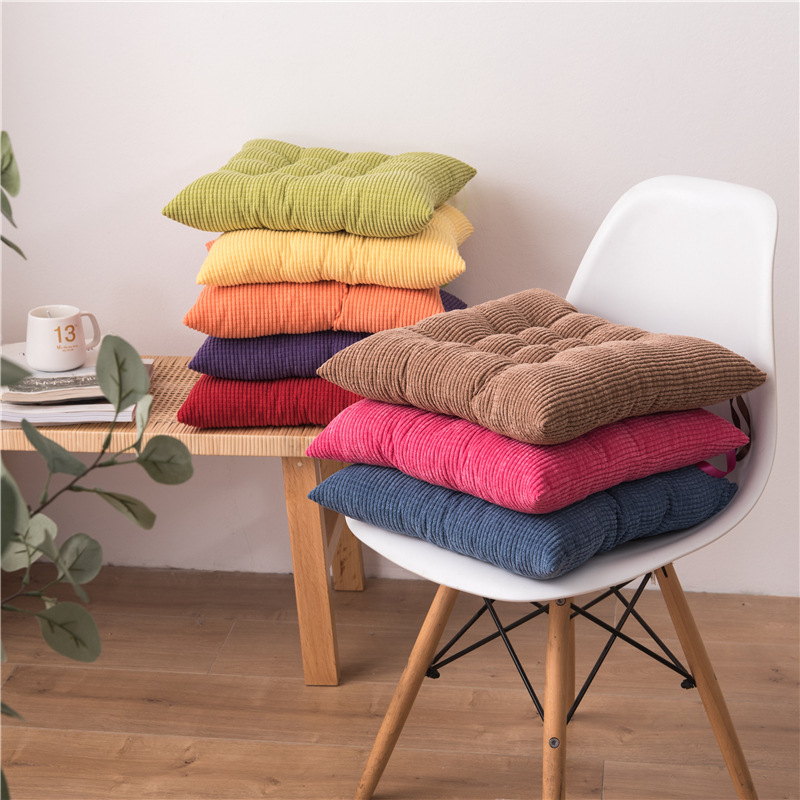 Factory direct supply wholesale corduroy padded chair cushion office classroom student stool breathable soft butt cushion