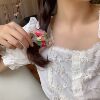 Fresh hair accessory, Korean style, internet celebrity, with embroidery, floral print, flowered