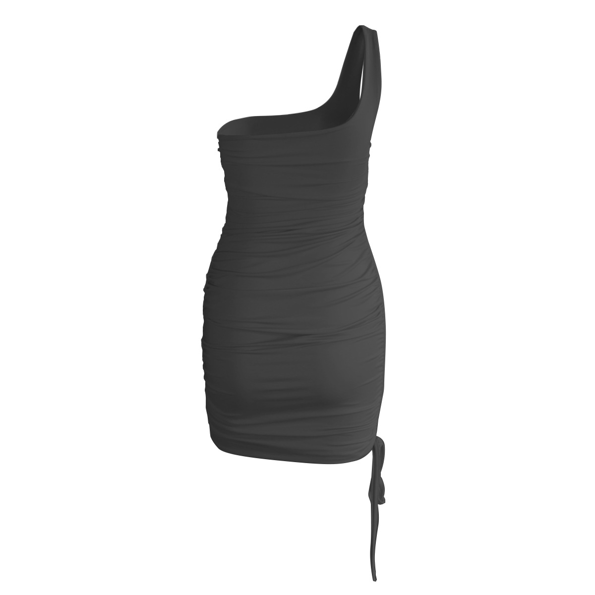 Sexy One-Shoulder Pleated Dress NSZY17855