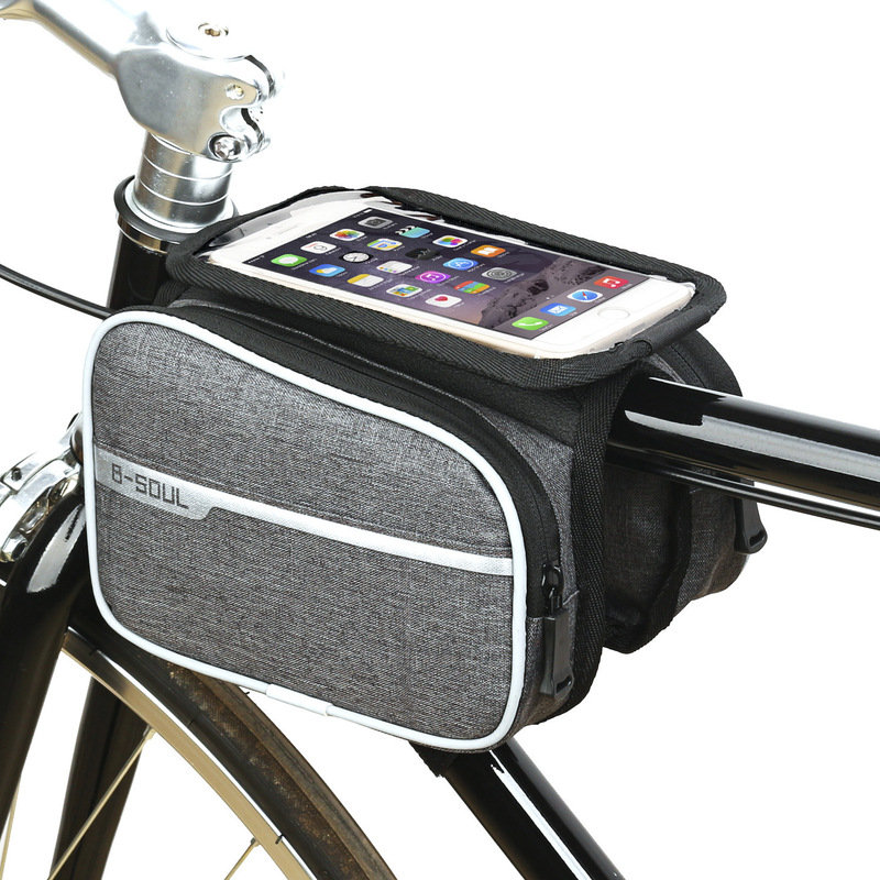 B- SOUL bicycle bag front beam bag mountain bike bag touch screen mobile phone bag upper tube bag riding equipment accessories saddle bag