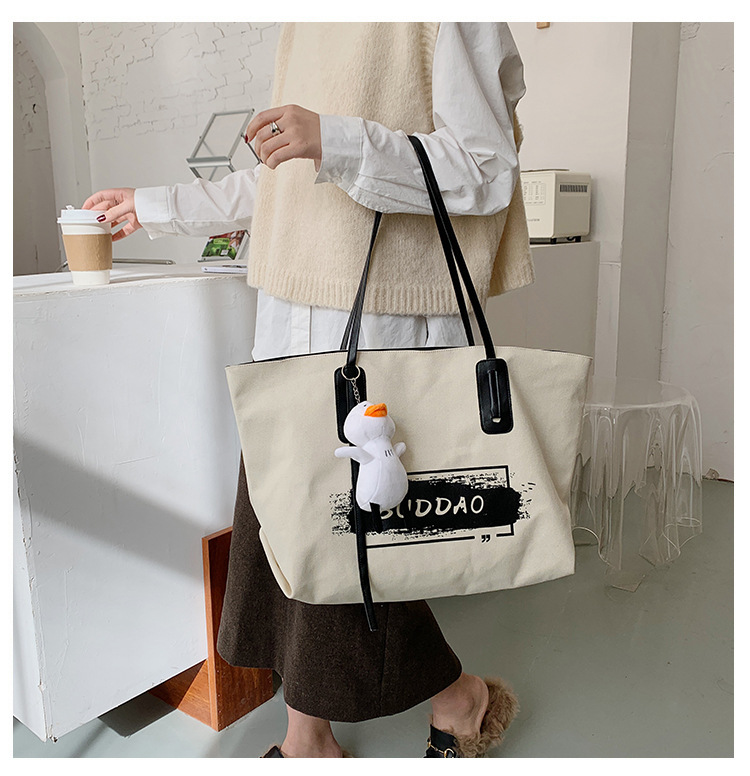 Women's Fashion Letter Canvas Shopping Bags display picture 3