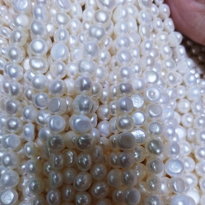 淡水珍珠项链异形两面光7-8-9mm表皮光滑DIY配珠毛衣链珍珠半成品|ms